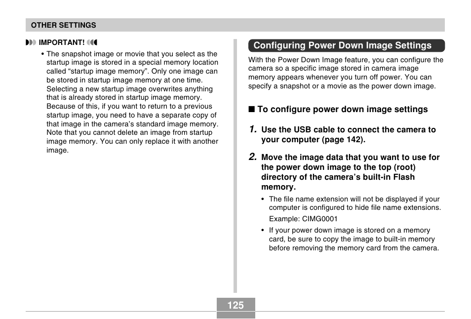 Configuring power down image settings | Casio R51 User Manual | Page 125 / 184