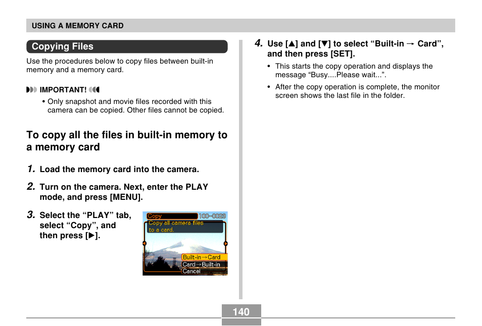 Copying files | Casio R51 User Manual | Page 140 / 184