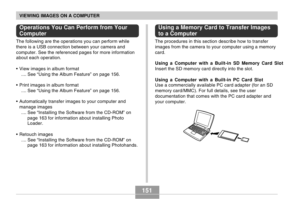 Operations you can perform from your computer | Casio R51 User Manual | Page 151 / 184