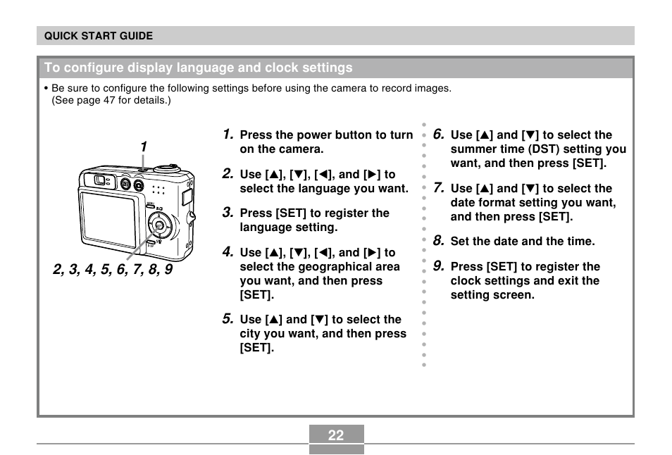 To configure display language and clock settings | Casio R51 User Manual | Page 22 / 184