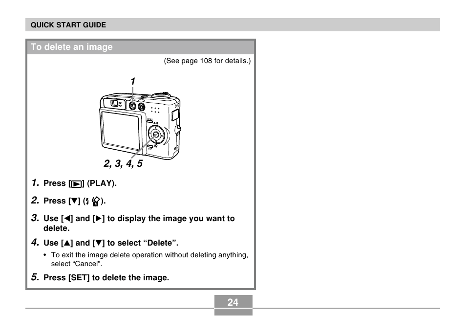 To delete an image | Casio R51 User Manual | Page 24 / 184