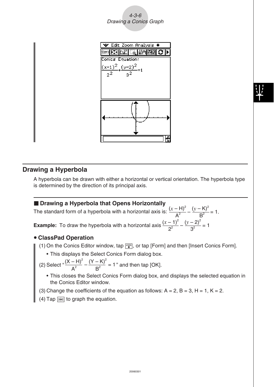 Drawing a hyperbola -3-6, Drawing a hyperbola | Casio 330 User Manual | Page 342 / 965