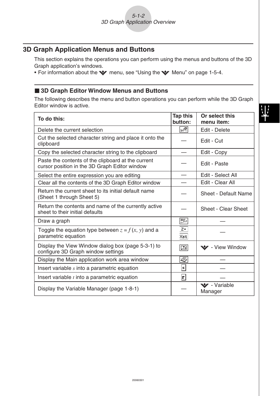 3d graph application menus and buttons -1-2, 3d graph application menus and buttons | Casio 330 User Manual | Page 353 / 965