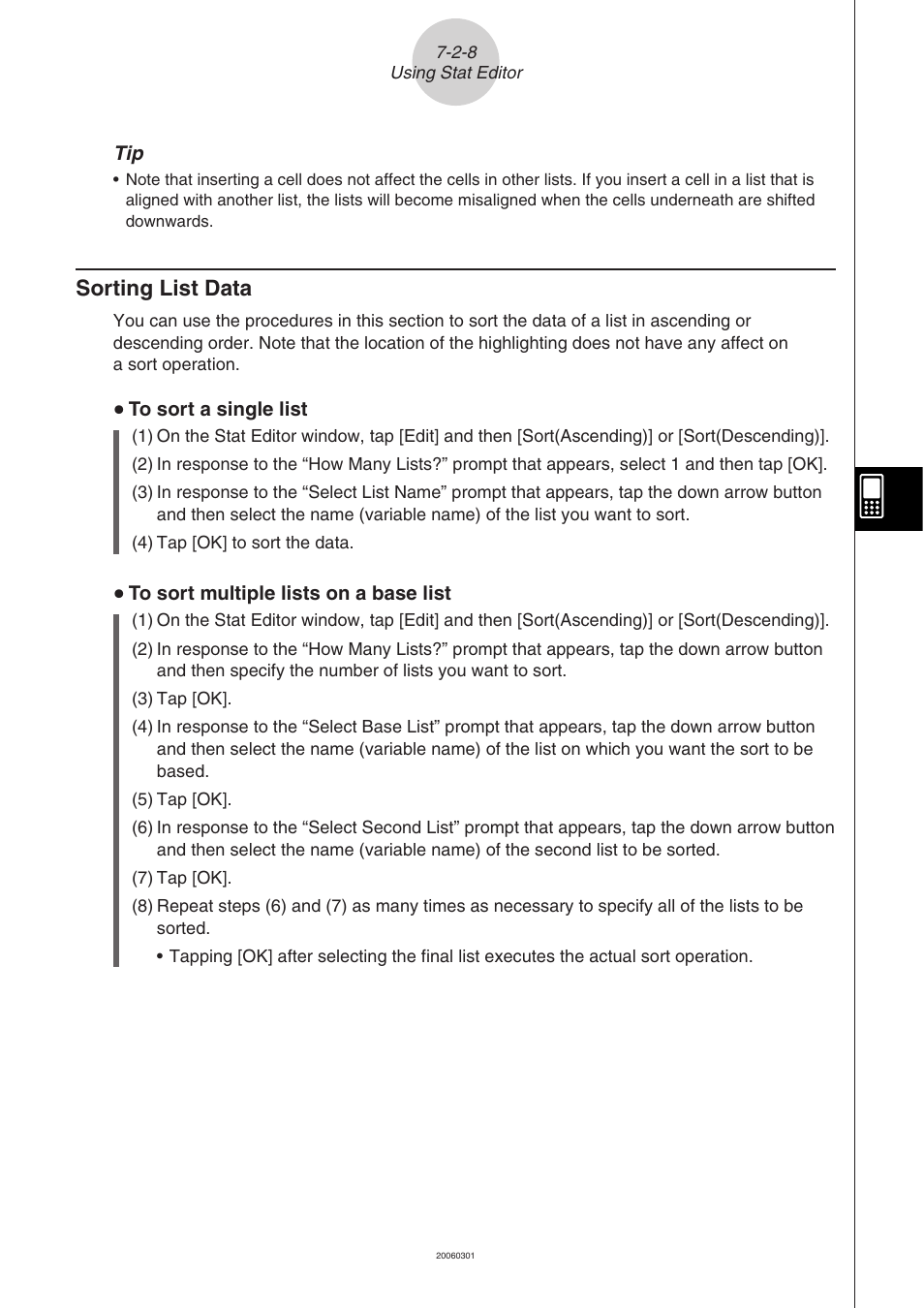 Sorting list data -2-8, Sorting list data | Casio 330 User Manual | Page 397 / 965