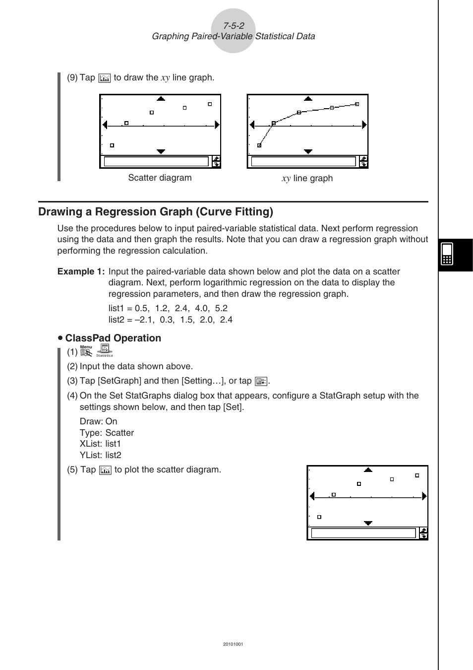 Drawing a regression graph (curve fitting) -5-2, Drawing a regression graph (curve fitting) | Casio 330 User Manual | Page 408 / 965