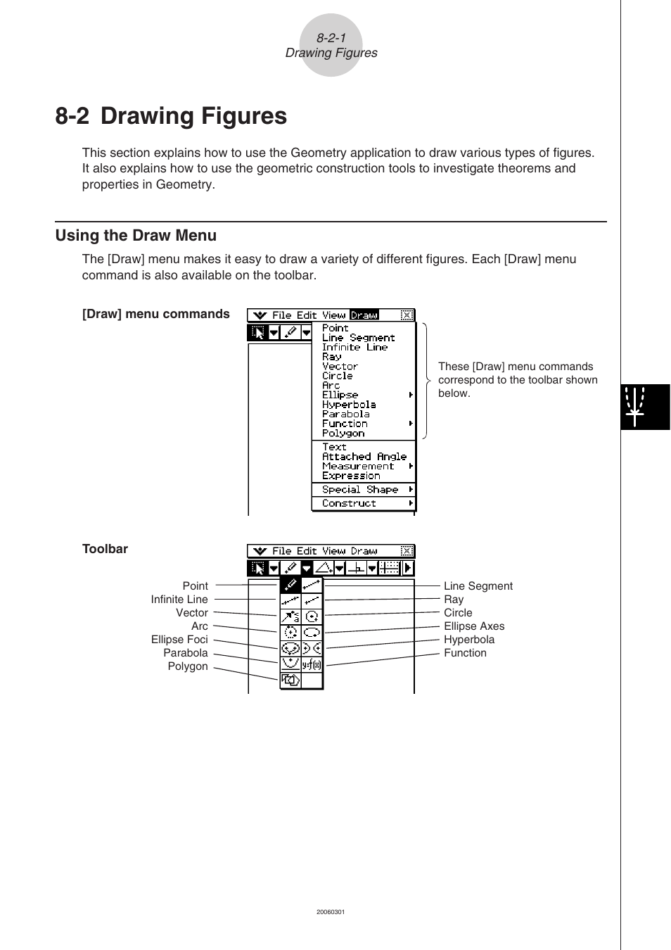 2 drawing figures, Drawing, Figures | Using the draw menu -2-1, 2 drawing, Using the draw menu | Casio 330 User Manual | Page 496 / 965