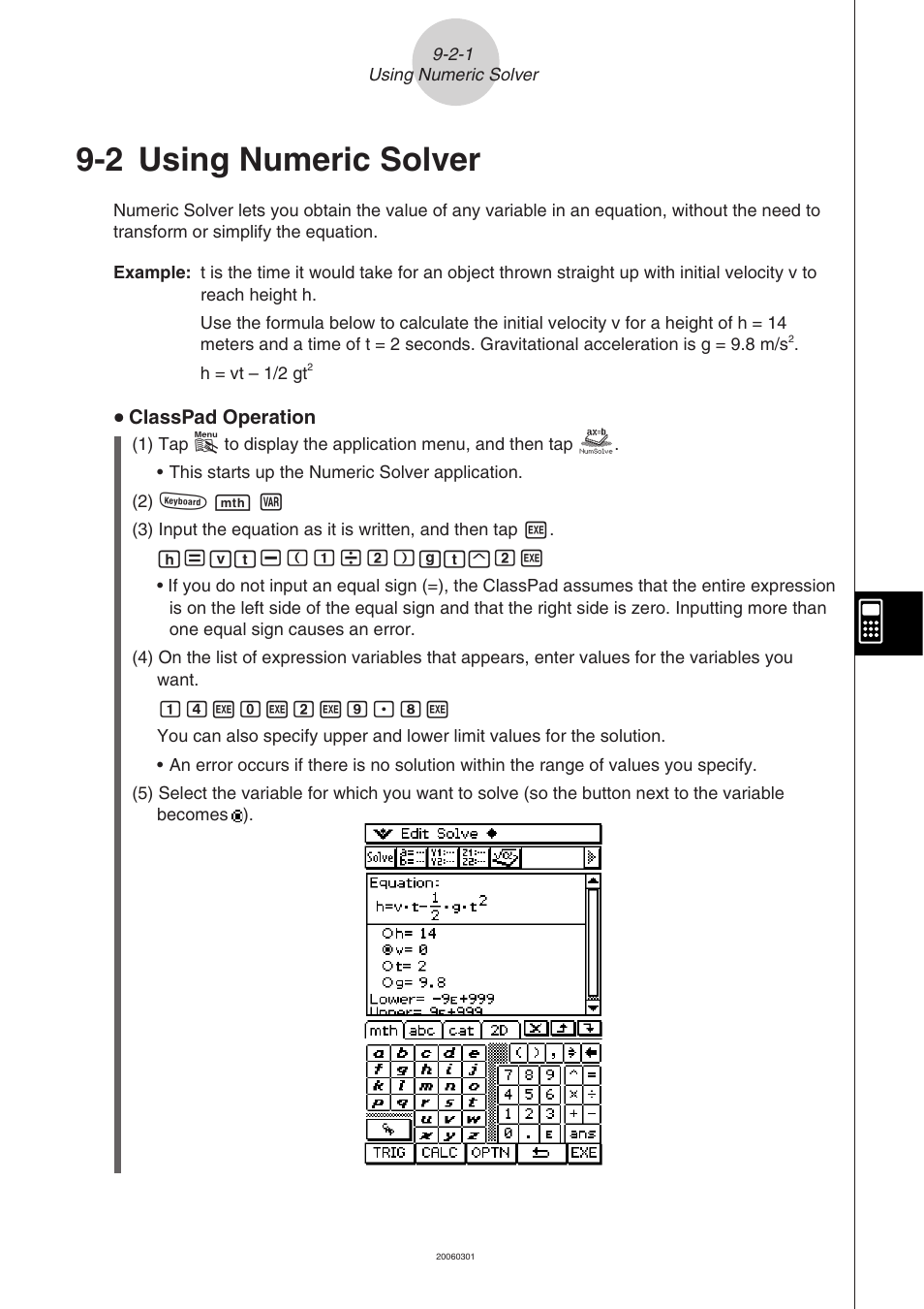 2 using numeric solver, Using numeric solver -2-1 | Casio 330 User Manual | Page 579 / 965