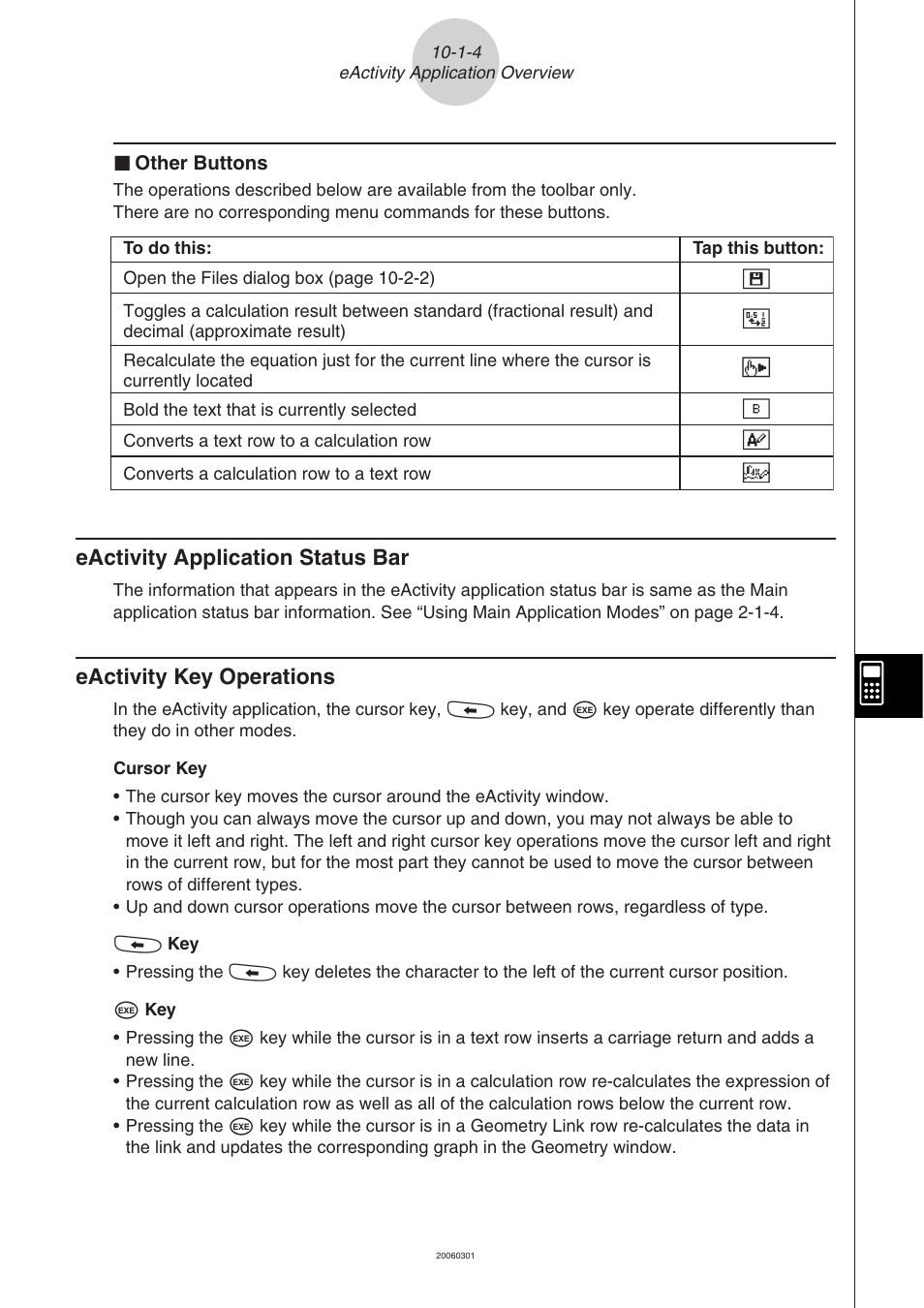 Eactivity application status bar, Eactivity key operations | Casio 330 User Manual | Page 586 / 965