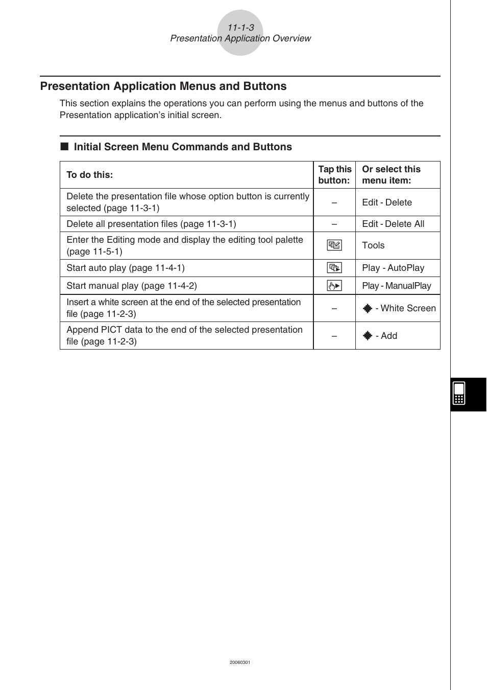 Presentation application menus and buttons -1-3, Presentation application menus and buttons | Casio 330 User Manual | Page 618 / 965