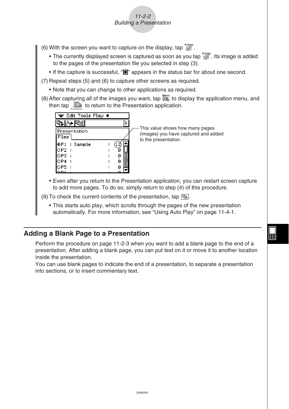 Adding a blank page to a presentation | Casio 330 User Manual | Page 621 / 965