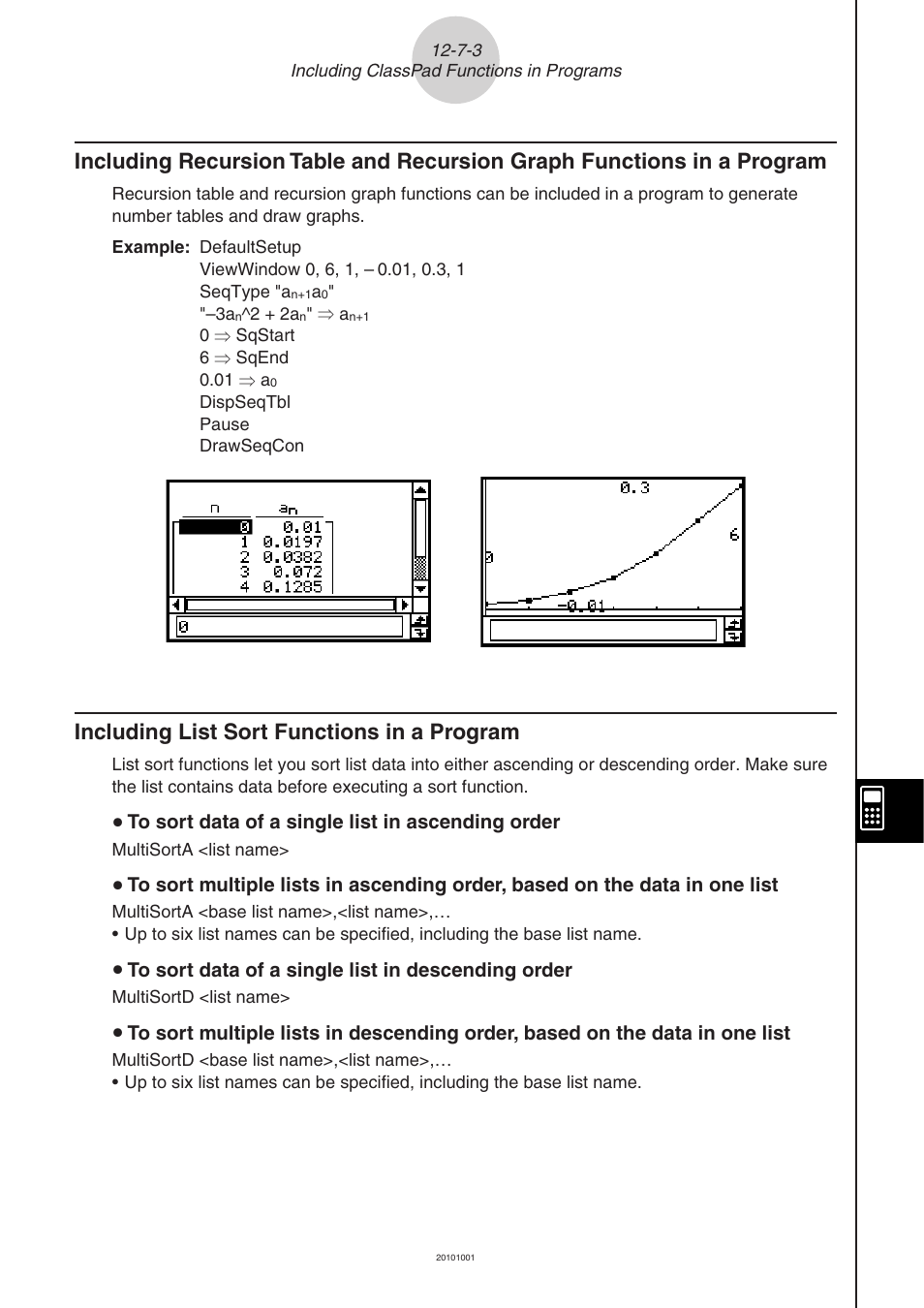 Including list sort functions in a program | Casio 330 User Manual | Page 714 / 965