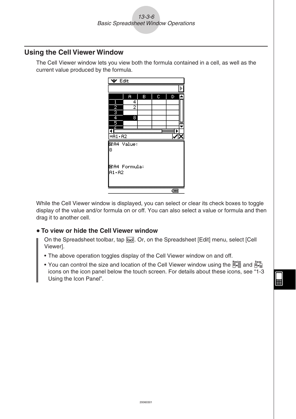 Using the cell viewer window -3-6, Using the cell viewer window | Casio 330 User Manual | Page 727 / 965