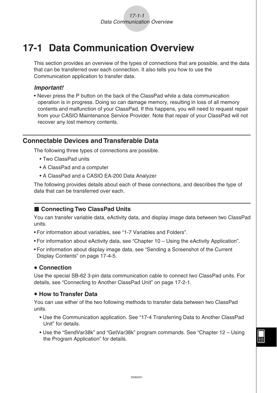 1 data communication overview, 1 data communication overview -1-1, Connectable devices and transferable data -1-1 | Casio 330 User Manual | Page 910 / 965