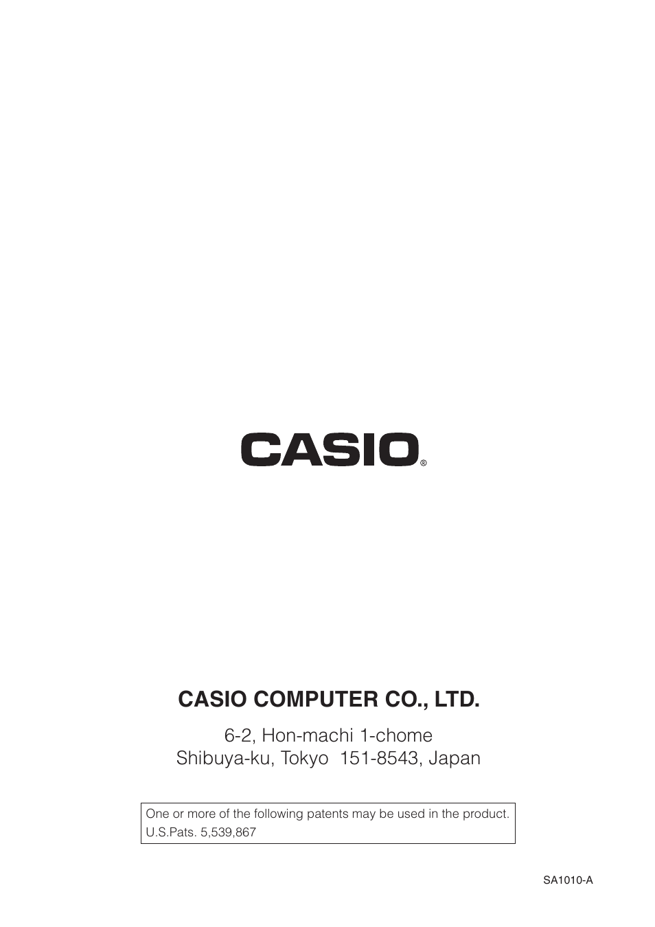 Casio computer co., ltd | Casio 330 User Manual | Page 965 / 965