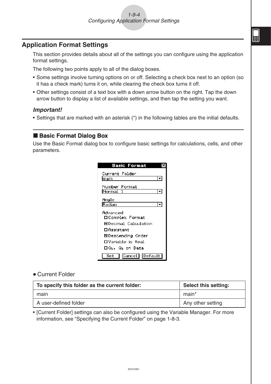 Application format settings -9-4, Application format settings | Casio 330 User Manual | Page 97 / 965