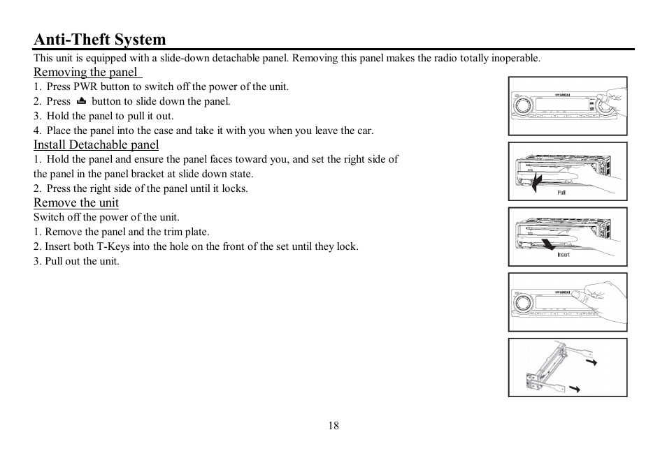 Anti-theft system | Hyundai H-CDM8062 User Manual | Page 18 / 45