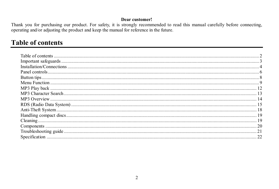 Hyundai H-CDM8062 User Manual | Page 2 / 45