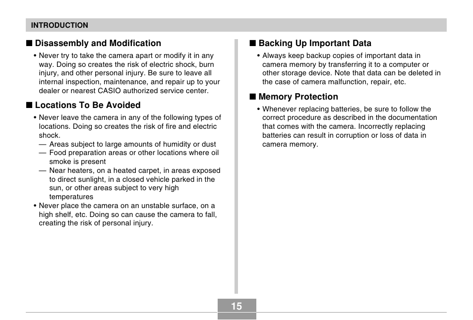 Casio EX-Z10 User Manual | Page 15 / 242