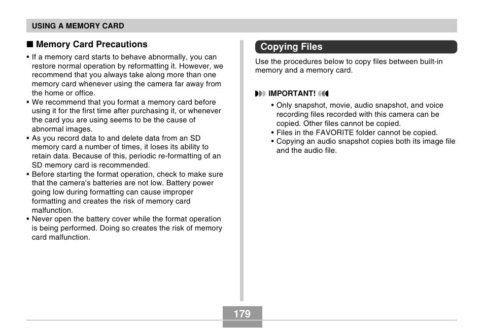 Copying files | Casio EX-Z10 User Manual | Page 179 / 242