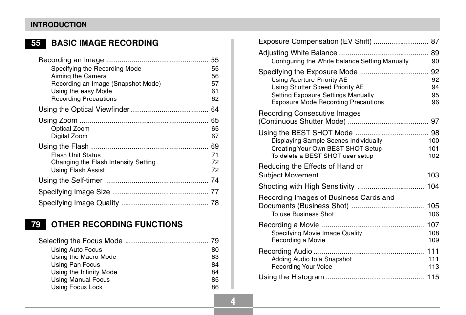 Casio EX-Z10 User Manual | Page 4 / 242