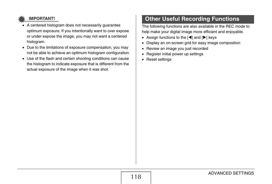 Other useful recording functions | Casio EX-Z65 User Manual | Page 118 / 233