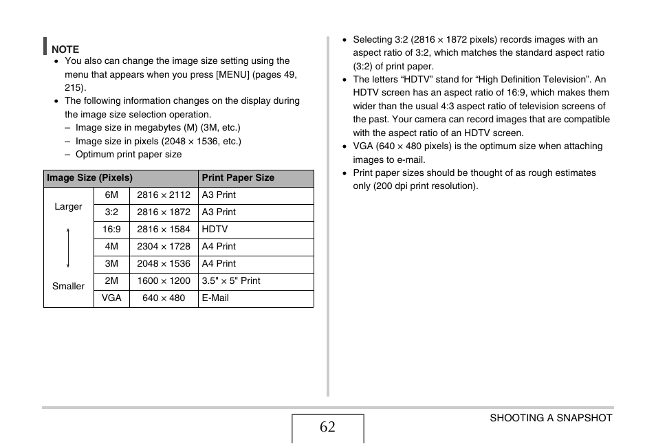 E 62 | Casio EX-Z65 User Manual | Page 62 / 233