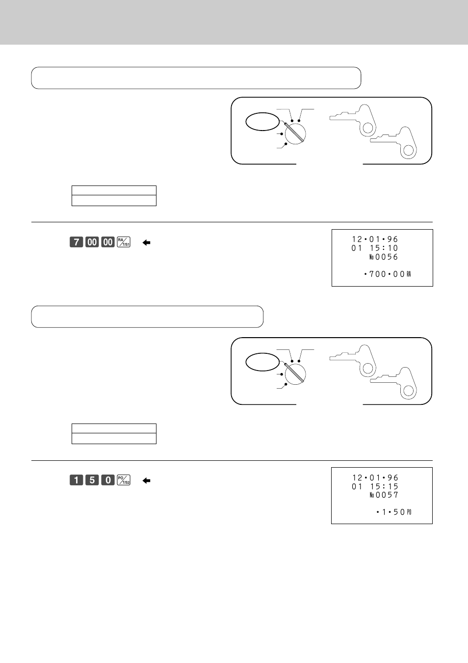 Basic setups and operations, Registering money received on account, Registering money paid out | Mode switch, Operation receipt ‡—— r, Operation receipt ⁄fi‚ q | Casio CE-2400 User Manual | Page 50 / 88
