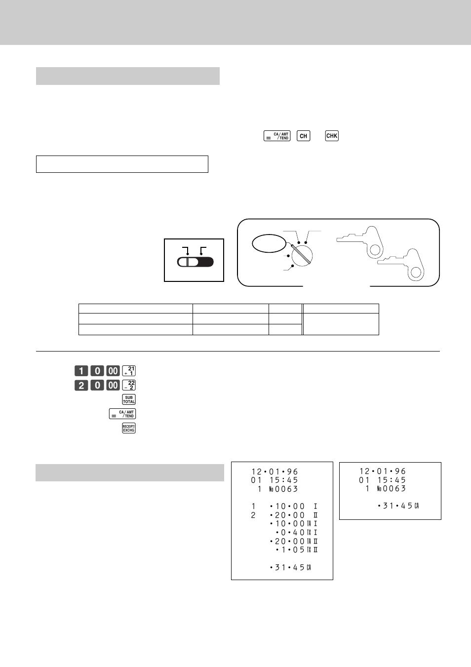 Issuing post-finalization receipts, Important, Operation receipt ⁄‚— ¡ ¤‚— ™ s c | Mode switch | Casio CE-2400 User Manual | Page 57 / 88