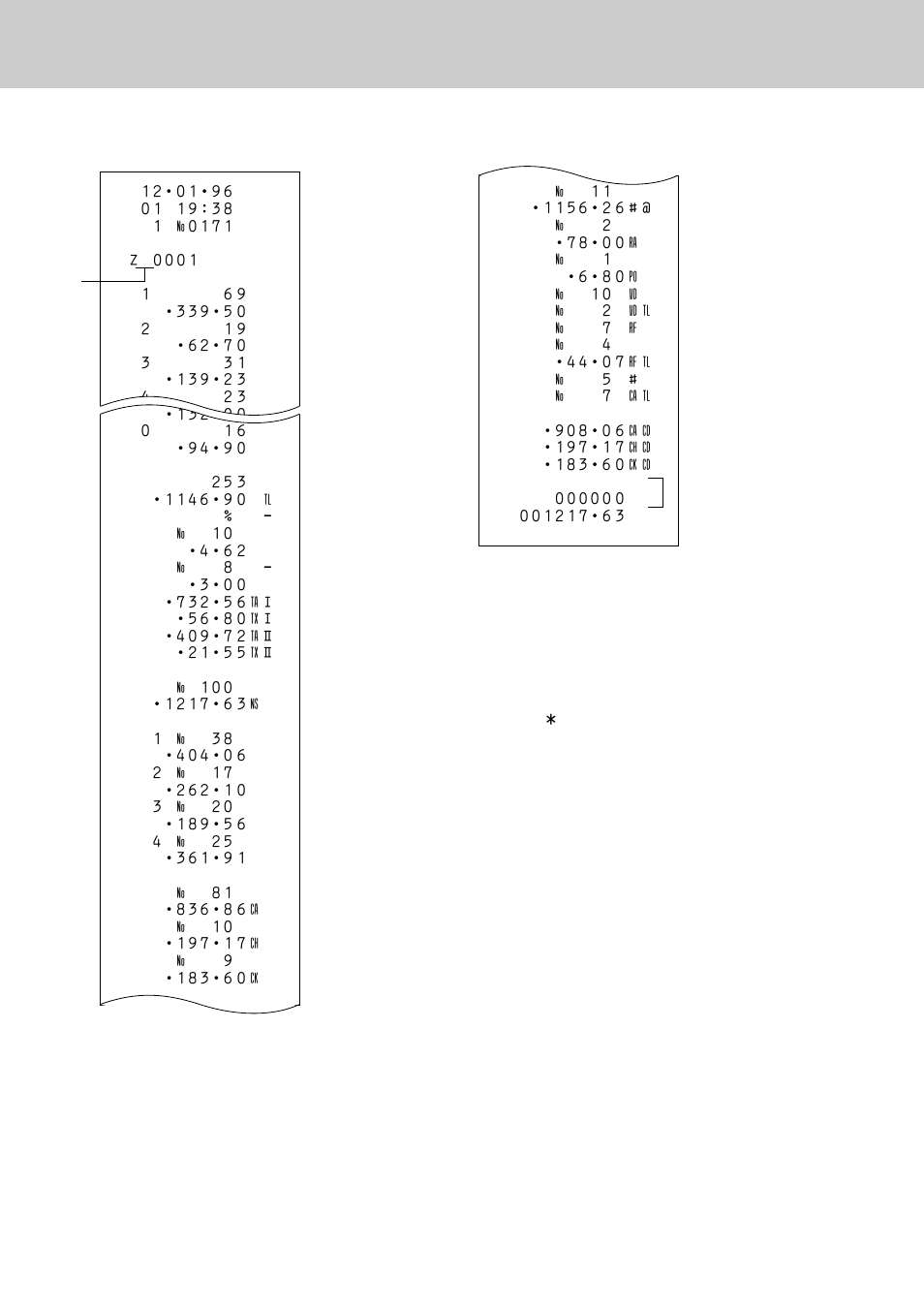 Daily sales read/reset report, Printed on reset reports only | Casio CE-2400 User Manual | Page 75 / 88