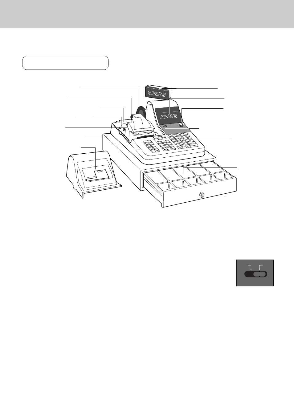 Introducing ce-2400, General guide, Battery compartment | Roll paper, Stamp, Printer ink roll, Receipt switch | Casio CE-2400 User Manual | Page 9 / 88