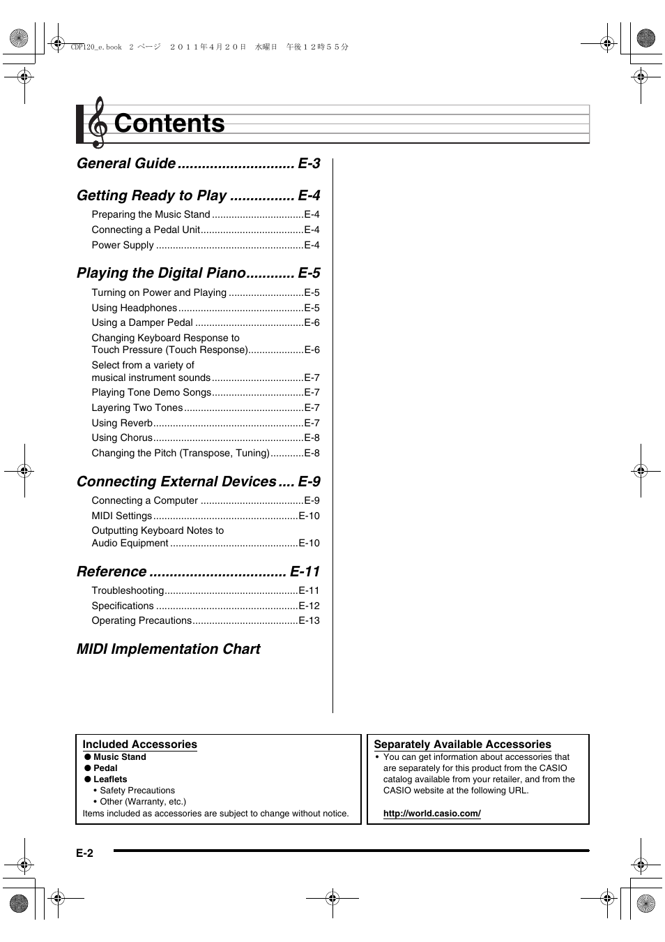 Casio CDP-120 User Manual | Page 4 / 18