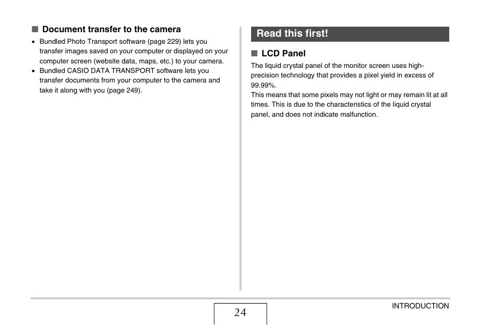 Read this first | Casio EX-S770D User Manual | Page 24 / 285
