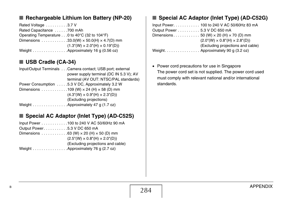 Casio EX-S770D User Manual | Page 284 / 285