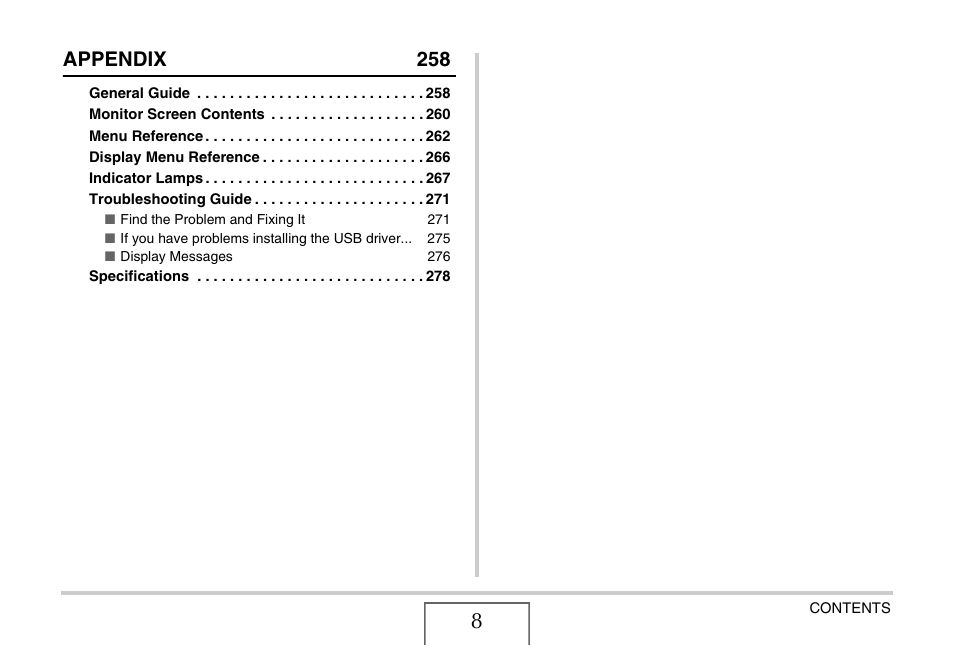 Appendix 258 | Casio EX-S770D User Manual | Page 8 / 285