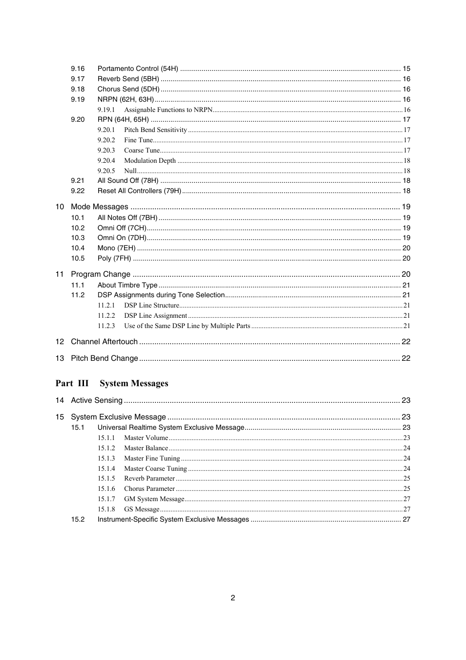 Part iii system messages | Casio PX-330 User Manual | Page 2 / 48