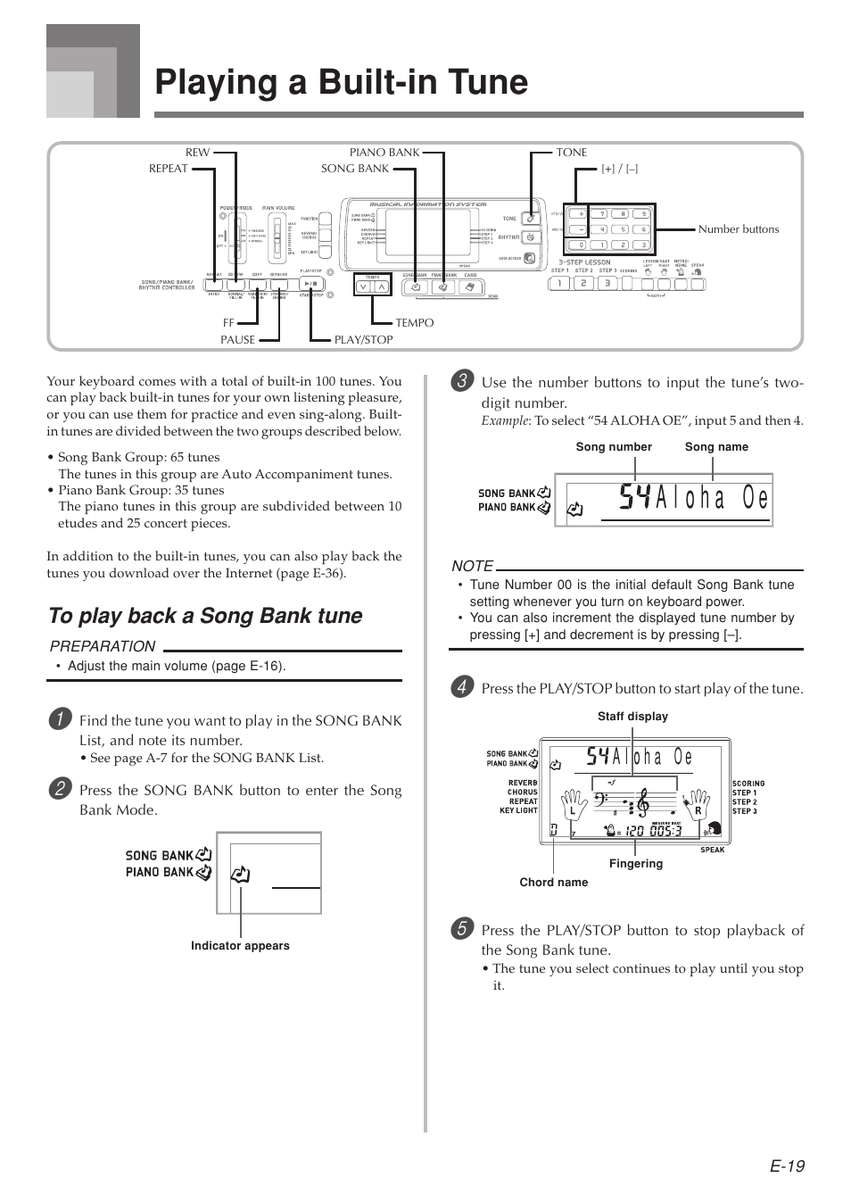 Playing a built-in tune | Casio LK-215 User Manual | Page 21 / 59