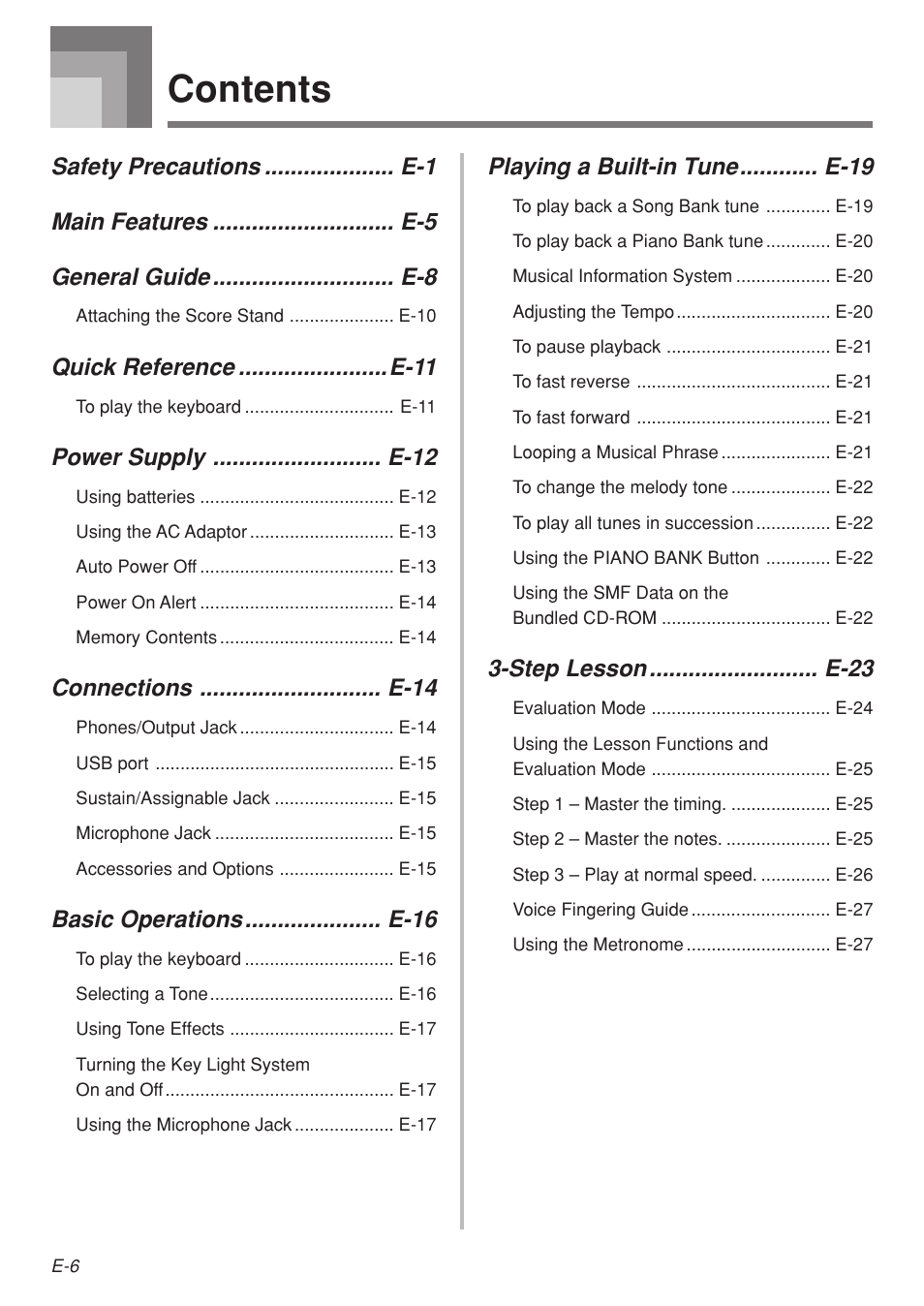 Casio LK-215 User Manual | Page 8 / 59