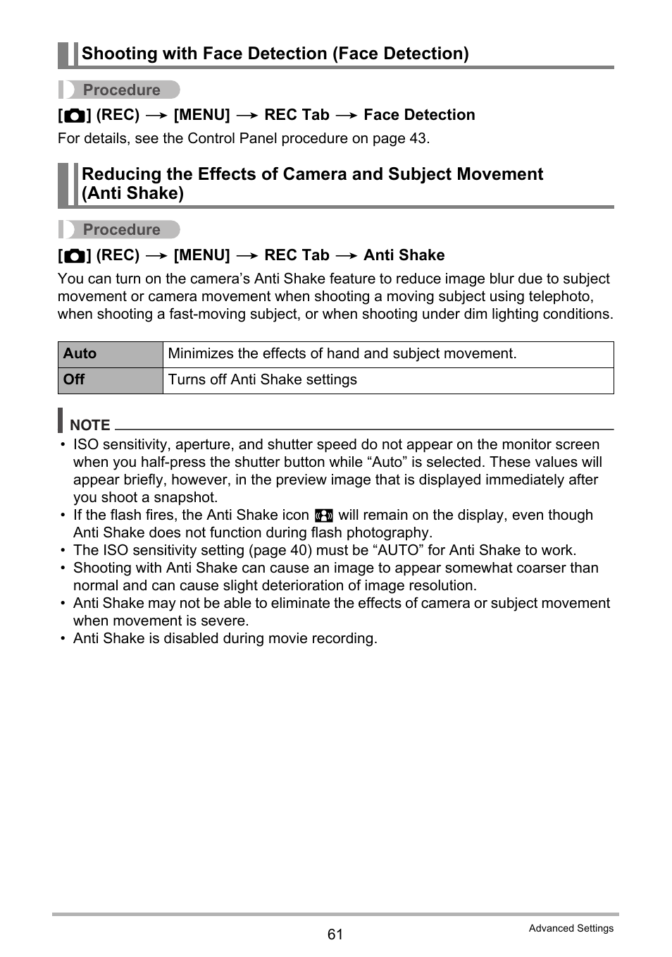 Shooting with face detection (face detection) | Casio EXILIM EX-Z37 User Manual | Page 61 / 145
