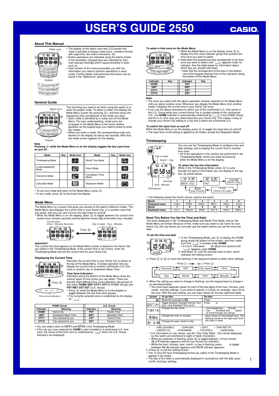 Casio 2550 User Manual | 6 pages