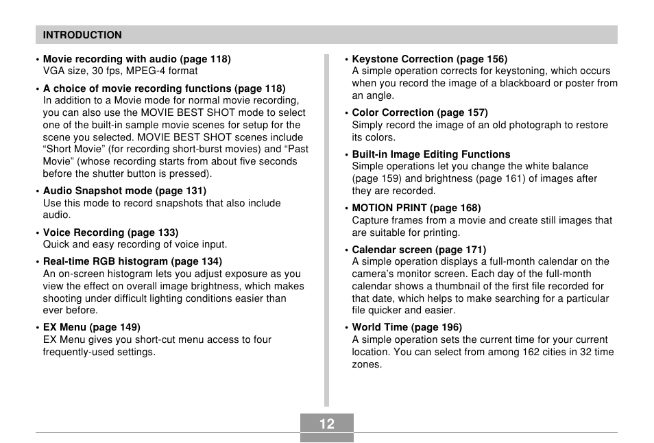 Casio EX-Z850 User Manual | Page 12 / 279