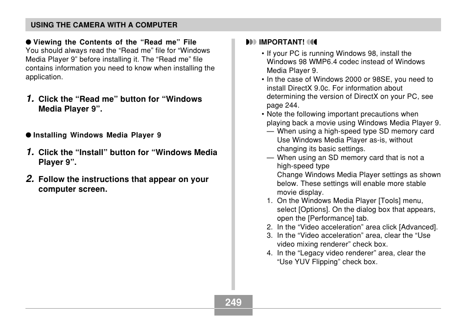 Casio EX-Z850 User Manual | Page 249 / 279