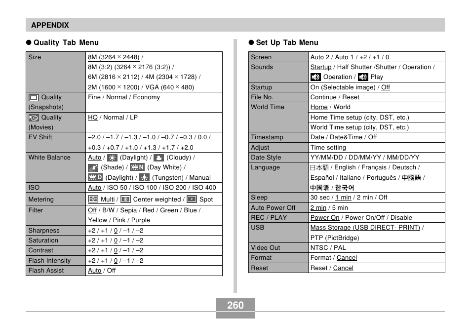 Casio EX-Z850 User Manual | Page 260 / 279