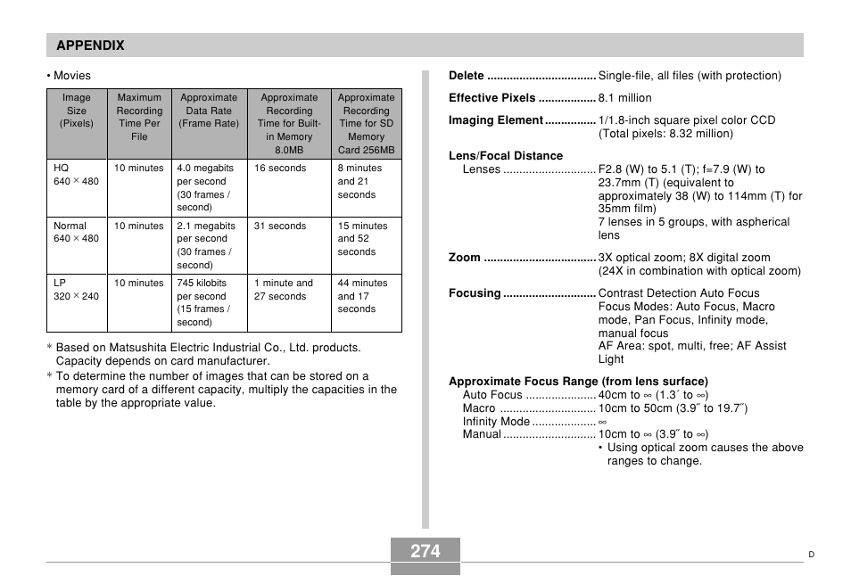 Casio EX-Z850 User Manual | Page 274 / 279