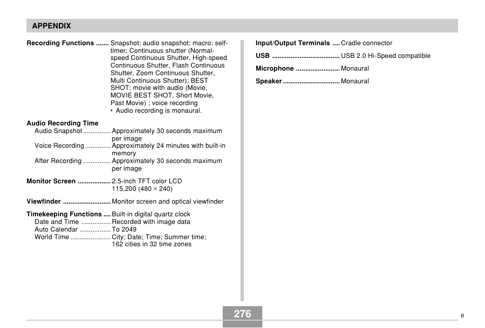 Casio EX-Z850 User Manual | Page 276 / 279