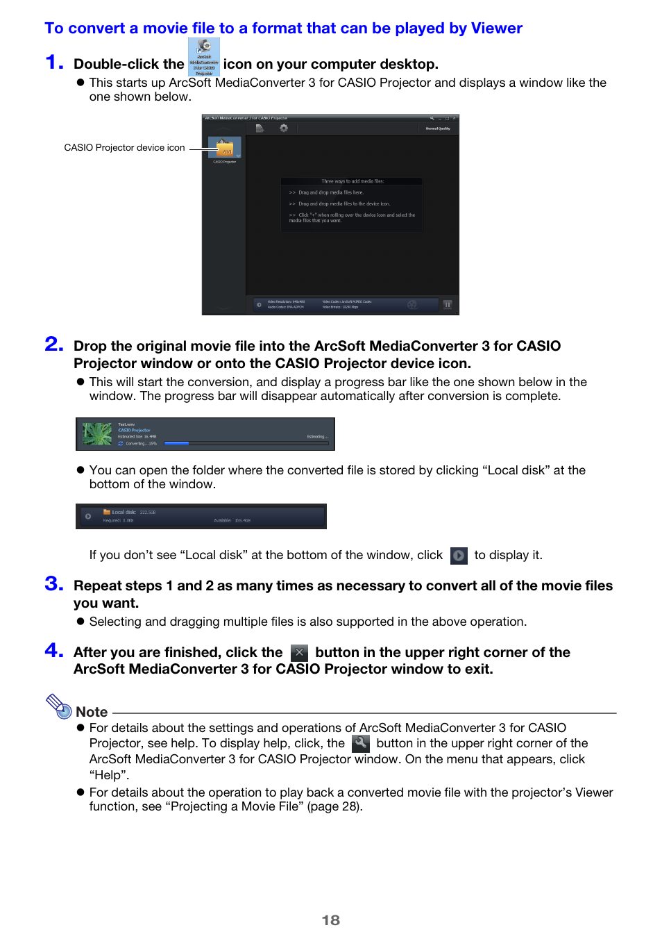 Casio XJ-M245 User Manual | Page 18 / 67
