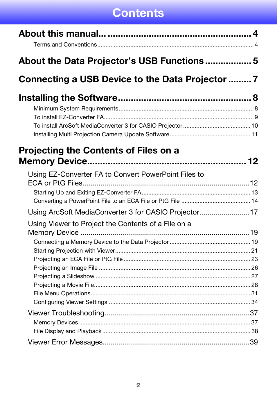 Casio XJ-M245 User Manual | Page 2 / 67