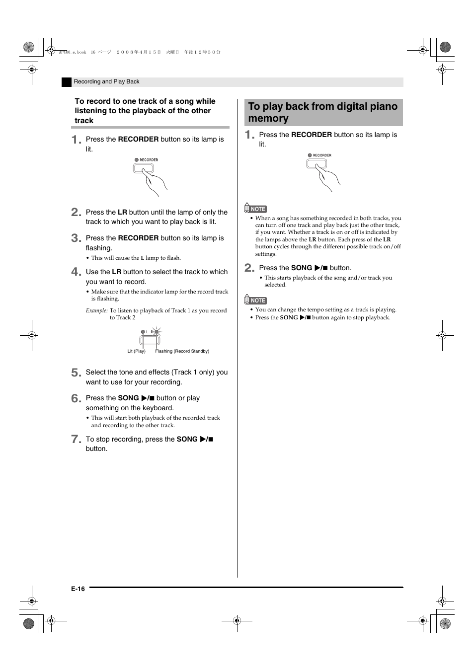 Casio Celviano AP-400 User Manual | Page 20 / 37