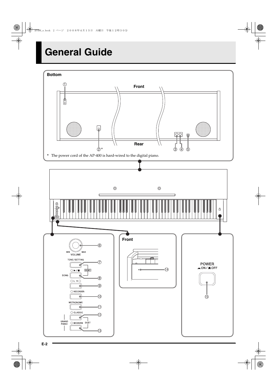 General guide | Casio Celviano AP-400 User Manual | Page 6 / 37