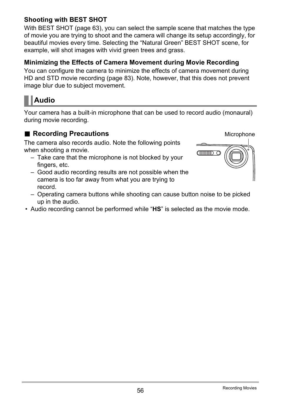Audio | Casio EX-FS10 User Manual | Page 56 / 184