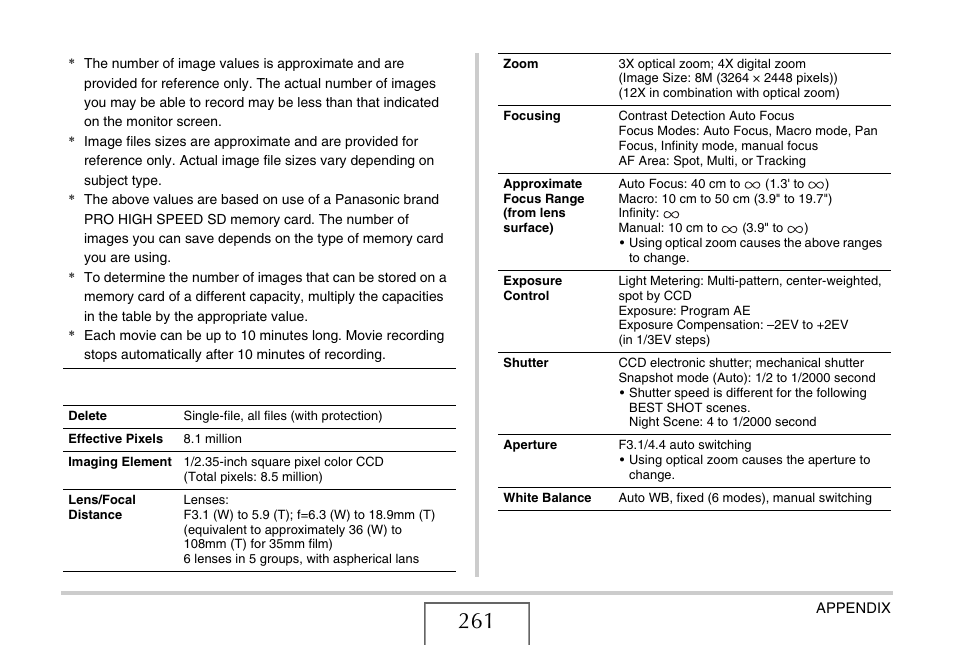 Casio EX-Z18 User Manual | Page 261 / 265
